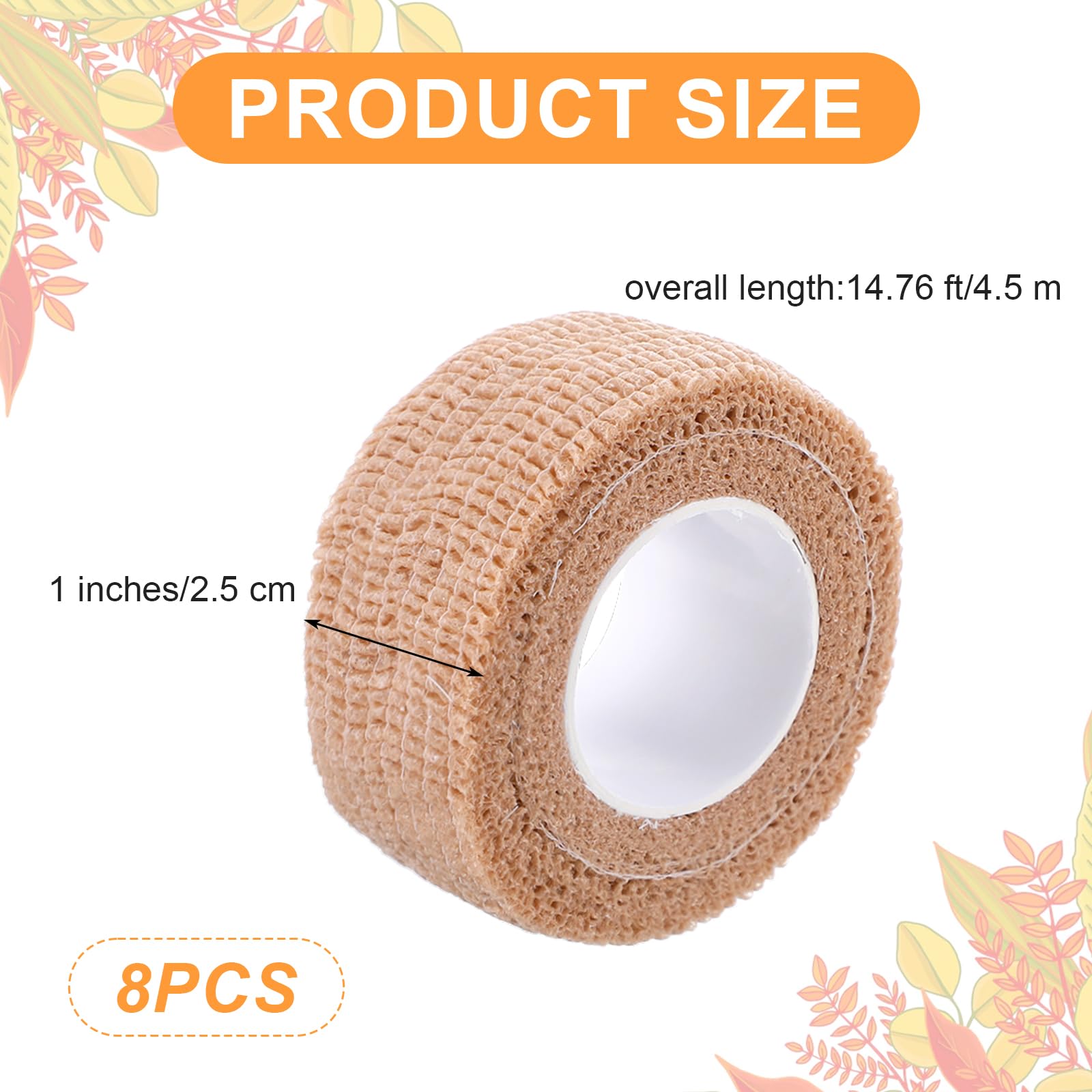8 Rolls 1 inch Big Toe Protectors Bandage, Self Adhesive Toe Covers Guards for Men Women Runners Pain Relief Broken Little Toenail Tape for Thumb Finger Wrist Ankle Vet Wrap (Skin Color) — Amazon image 2