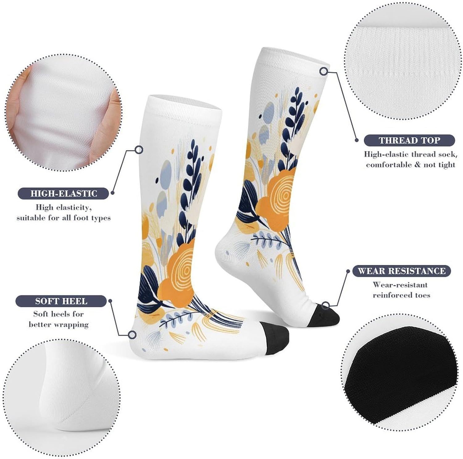 Bouquet Isolated Crew Socks Calf Socks Athletic Crew Sock