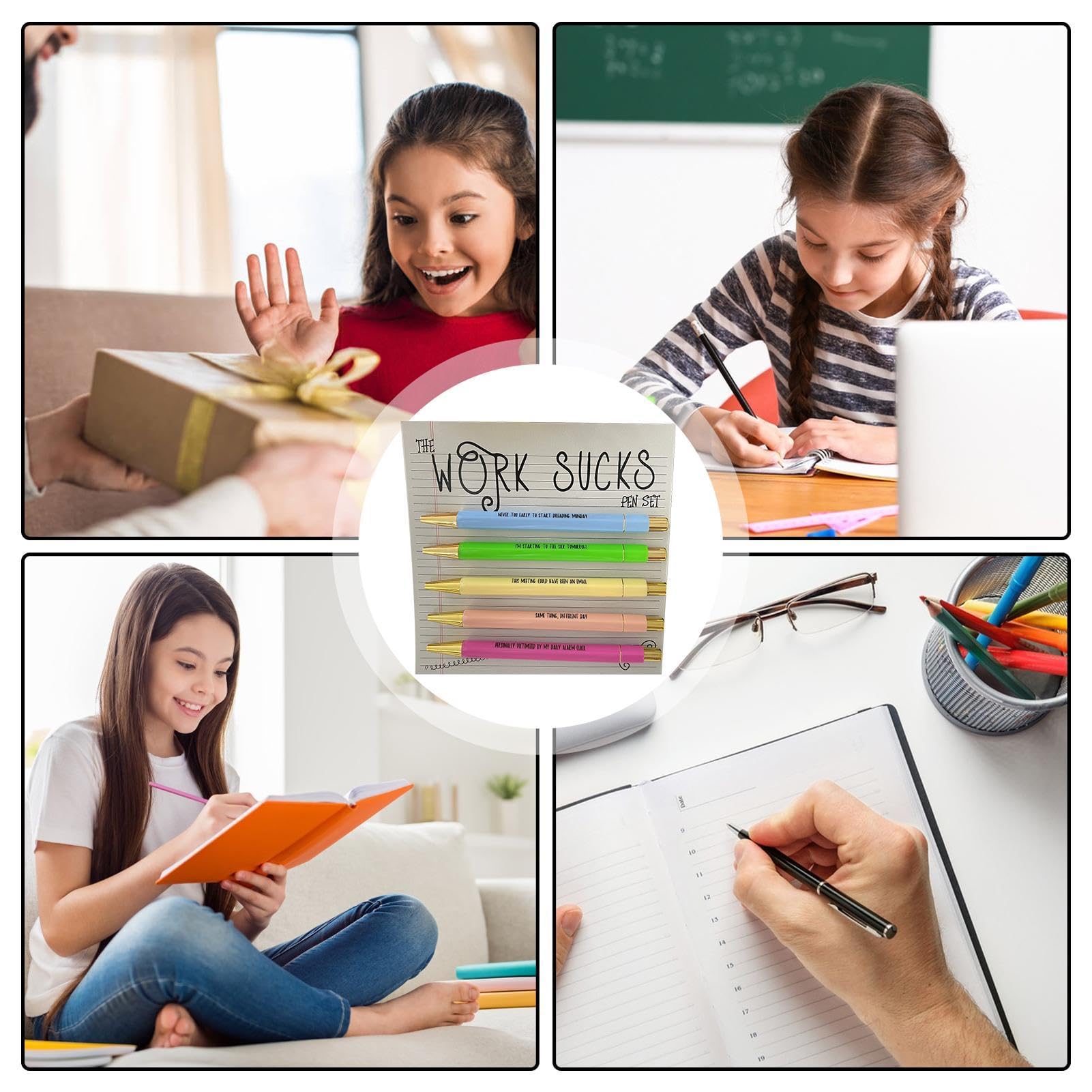 Con Scritta Gullor 5 Penne A Sfera Glitterate, Inchiostro Nero, Punta Media  Da 1 Mm Penne Personalizzate, image size:1601x1601