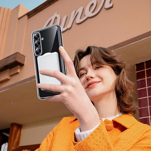 Vista 104 de Funda TOCOL [Paquete de 1+2] diseñada para Samsung Galaxy S22 Ultra, con 2 protectores de lente de cámara, parte trasera dura mate translúcida