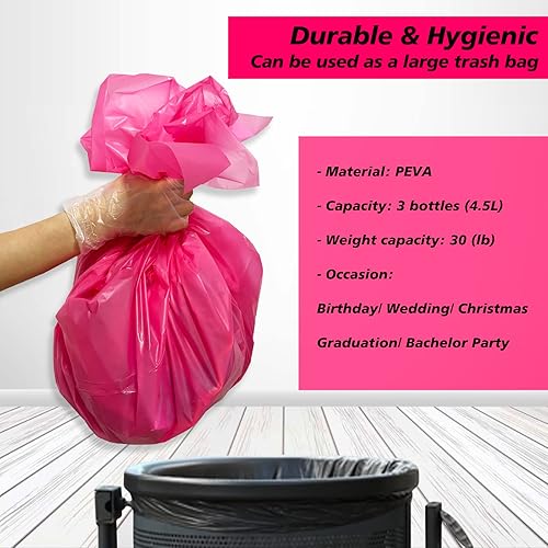 Miniatura 4 de Mantel de plástico rosa intenso, paquete de 4 fundas desechables para fiestas de niñas, baby shower, revelación de género, decoraciones de