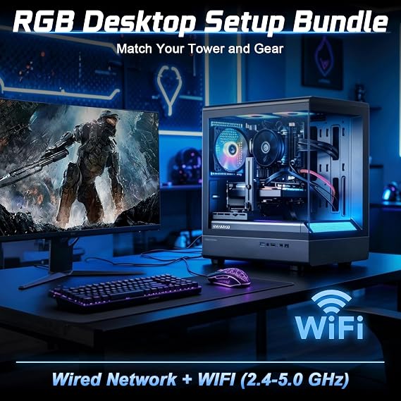 Prebuilt Gaming PC Desktop,R5 5500,RX550 4G,Tower Computers