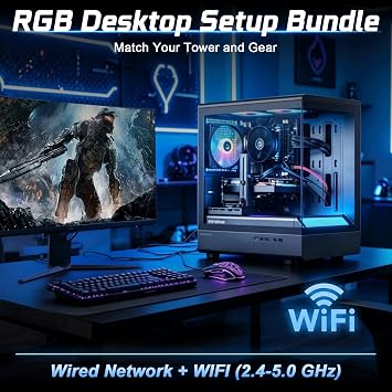 Prebuilt Gaming PC Desktop,R5 5500,RX550 4G,Tower Computers