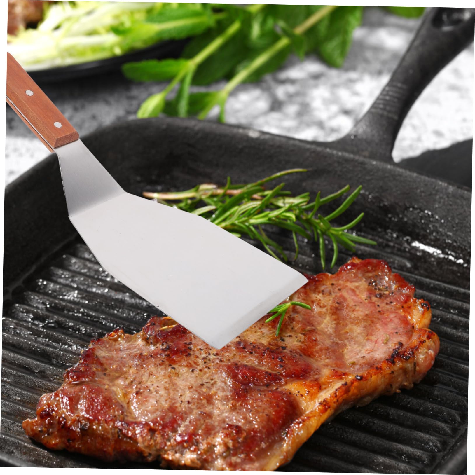 ULTECHNOVO 5piezas Espátula De Cocina Multifuncional De Inoxidable Mango Para Parrilla y Freír Para Voltear y Verduras Casa Aire