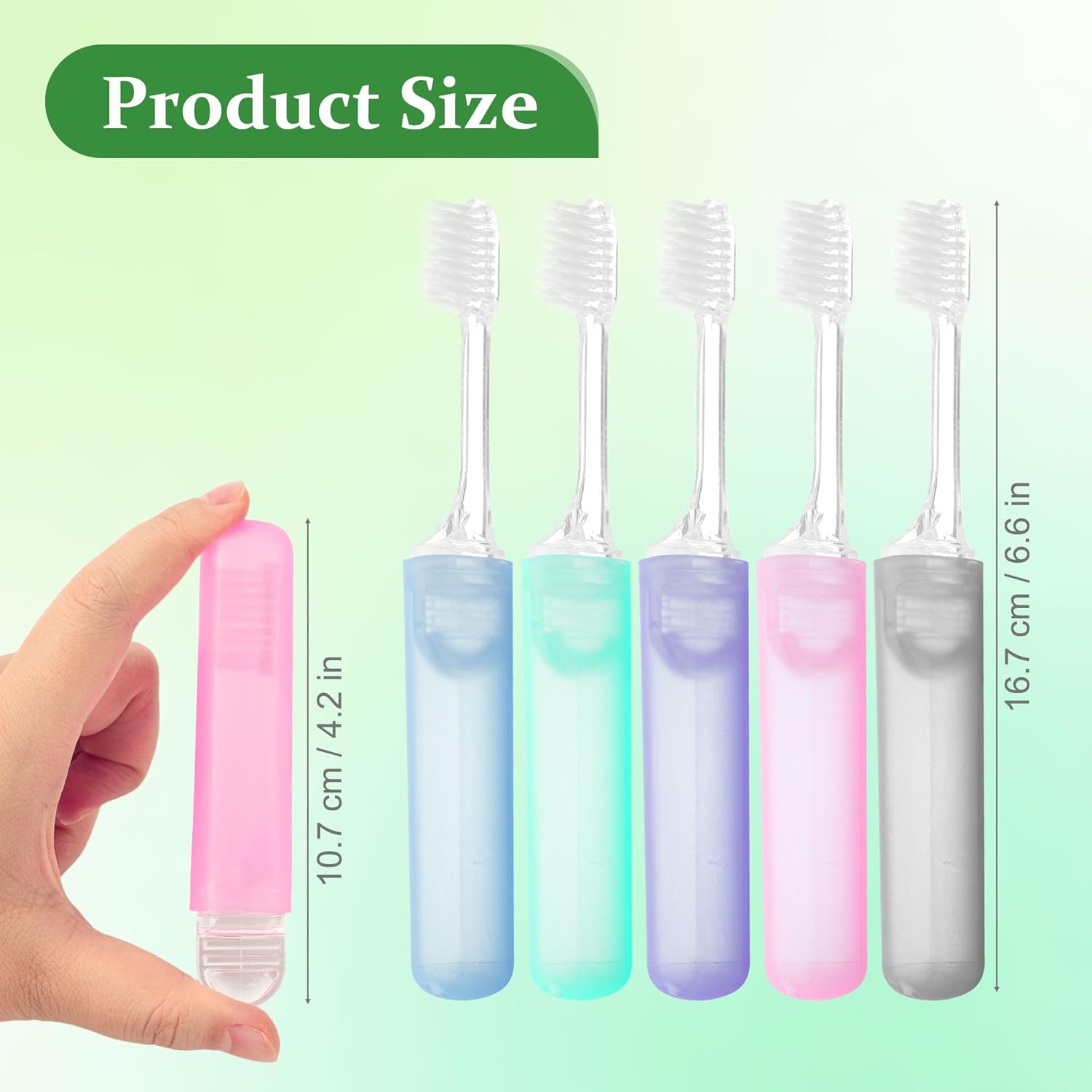 Kocpudu Travel Toothbrush, 5-Color Mini Toothbrush, Individually Packaged, Foldable for Storage, Ideal for Travel, Hotels, and Camping (100-PACK)