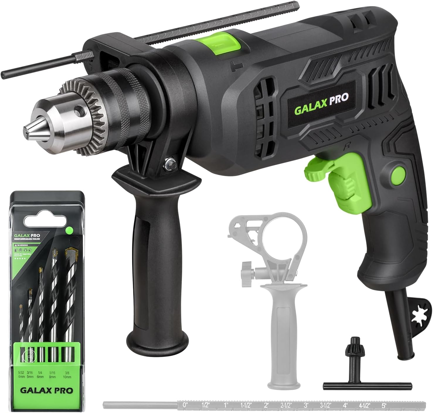 GALAX PRO 4.5Amp 0-3000RPM Corded Hammer Drill with 12 Variable Speed