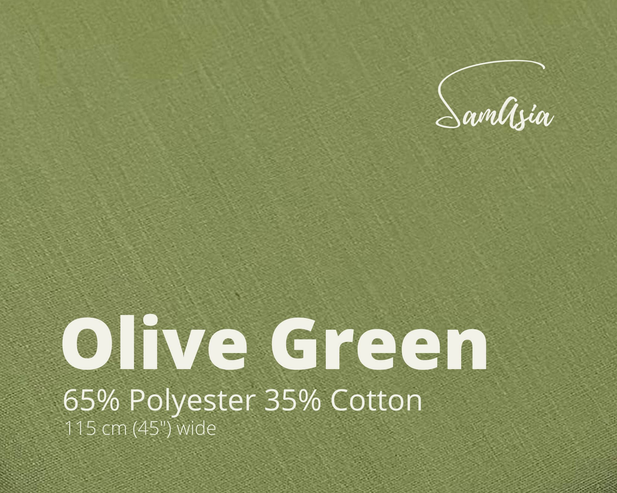 Plain Olive Green Polycotton Fabric for Dressmaking Art & Craft, Sewing, Quilting, 1 METRE - Image 2