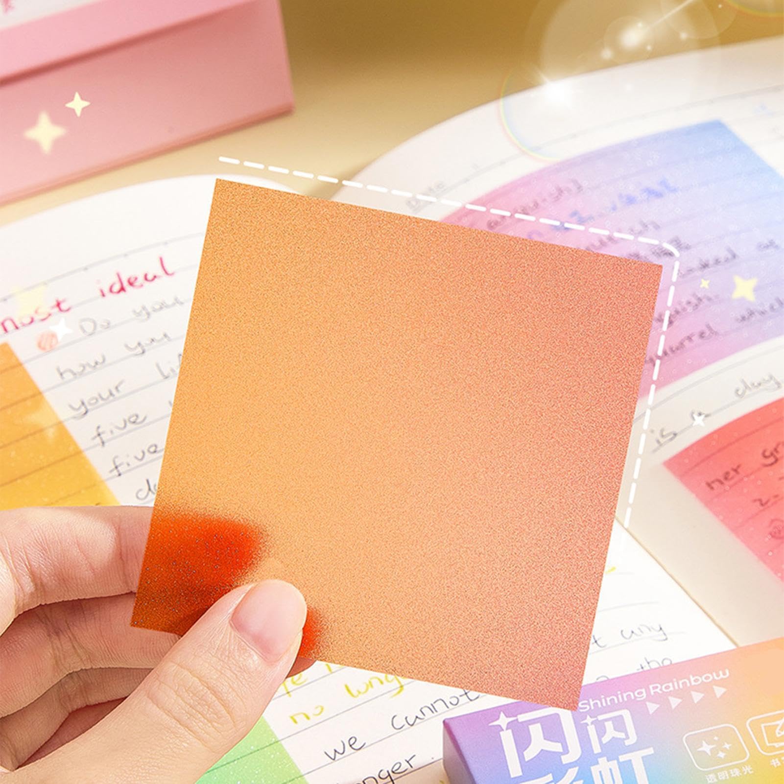 Blocco Note Adesivo Glitter 100 Fogli Memo Glitter Colorati Impermeabili