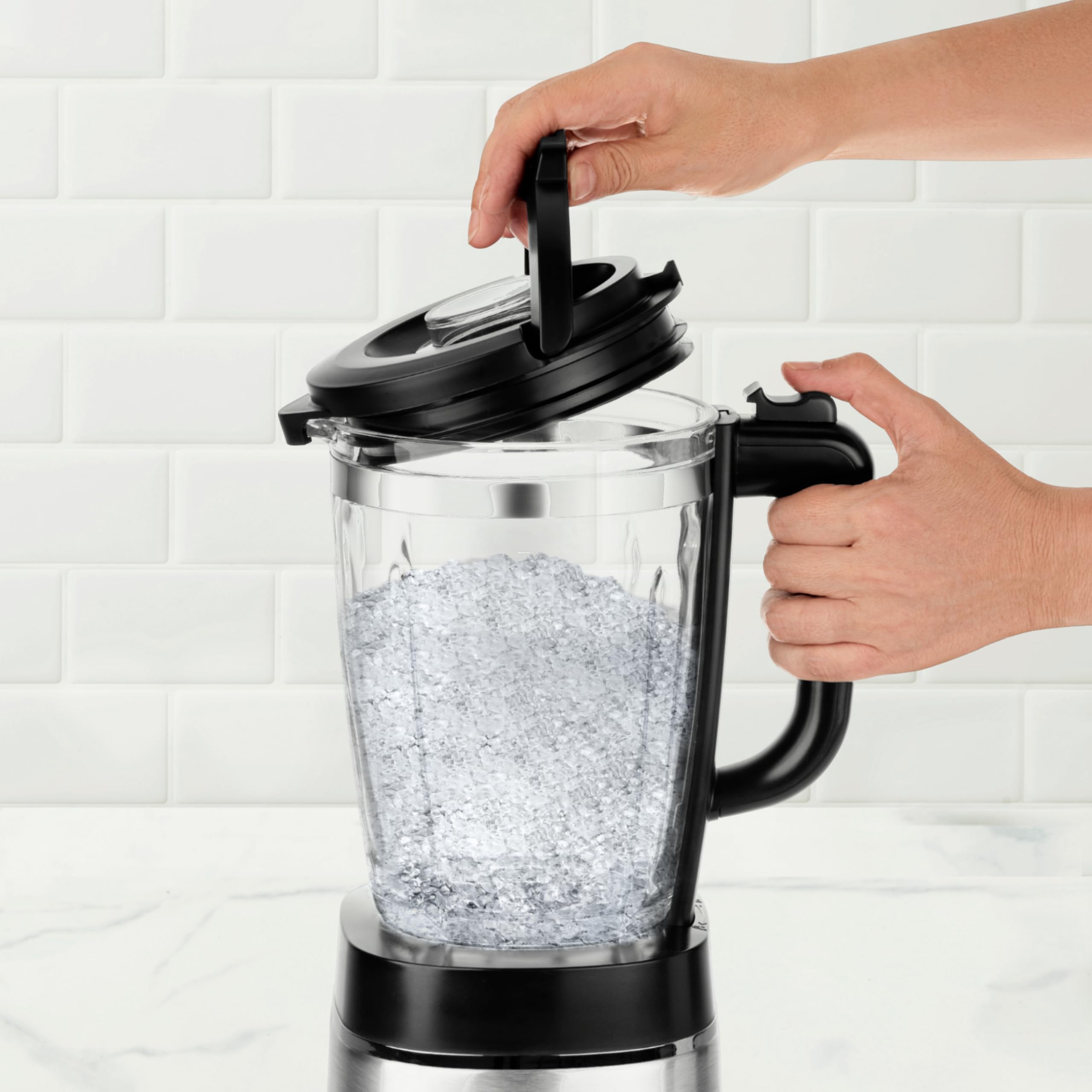 Ufesa Rock Crystal Blender nurkowy, moc 1800 W, szklany dzbanek 1,75 l, elektroniczna regulacja prędkości, młynek do lodu, 6 ostrzy ze stali nierdzewnej, 4 programy automatyczne