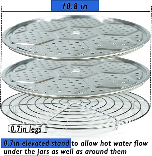 Miniatura 2 de Estante para conservas – Estante para ollas – Estante para conservas de baño de agua – Estante de acero inoxidable – Estante para olla de conservas