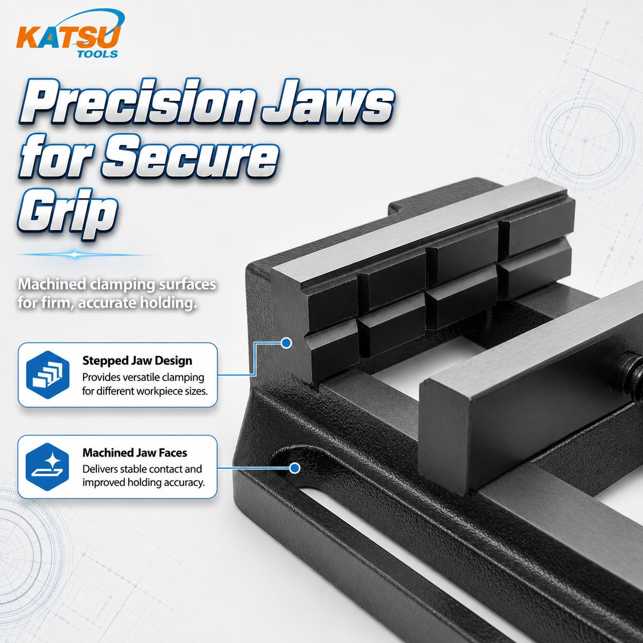 KATSU Tornillo de Banco de Prensa de Taladro 6" 150mm Precisión Profesional Tipo Alemán Pilar Banco Taladro Vice Abrazadera para Taller Fresadora Maquinaria 4022766