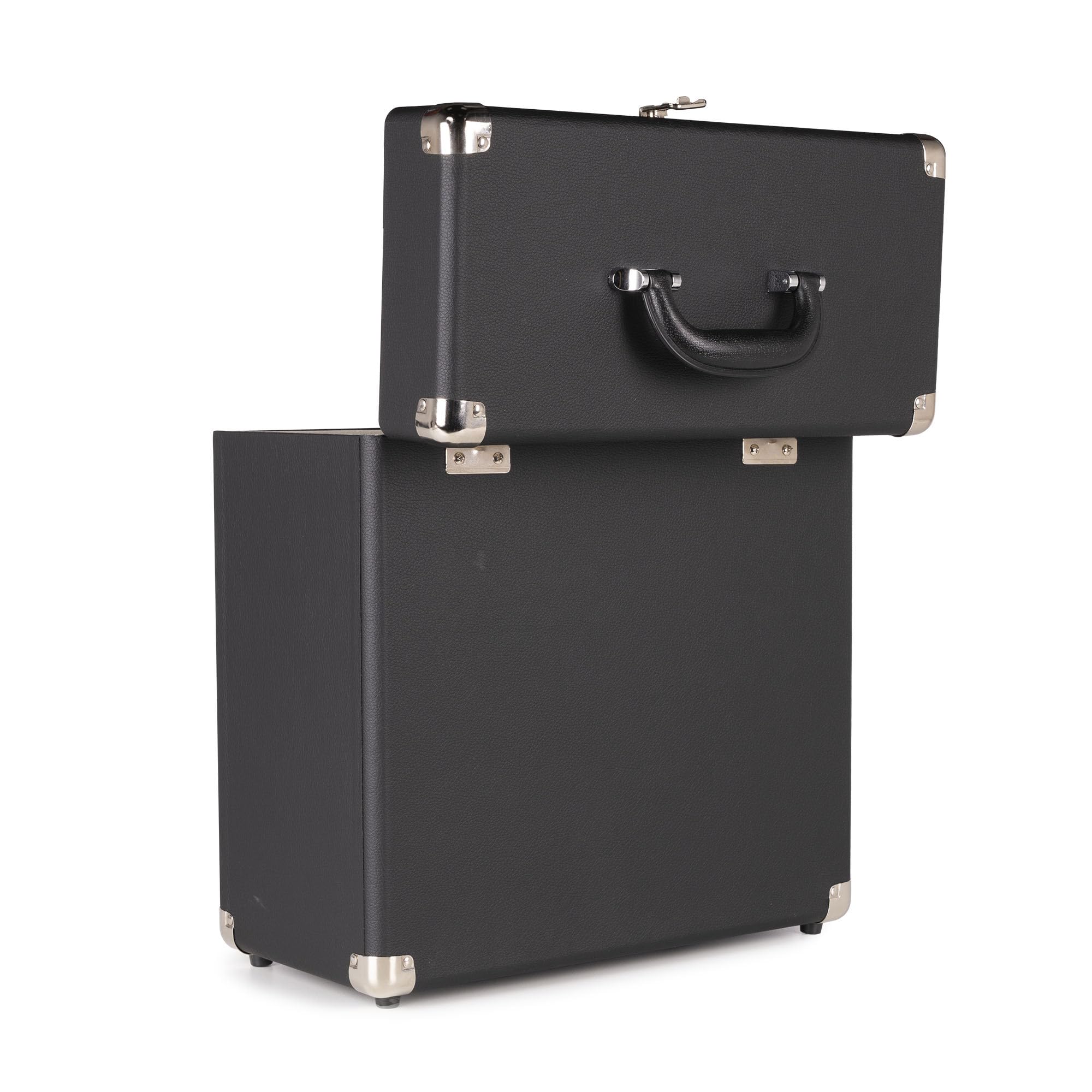 Audizio RC32 - Robuster Koffer für Schallplatten Aufbewahrung - Design Vinyl Holder - Plattenkoffer für Vinyl Aufbewahrung - Schallplatten Zubehör - Schwarz
