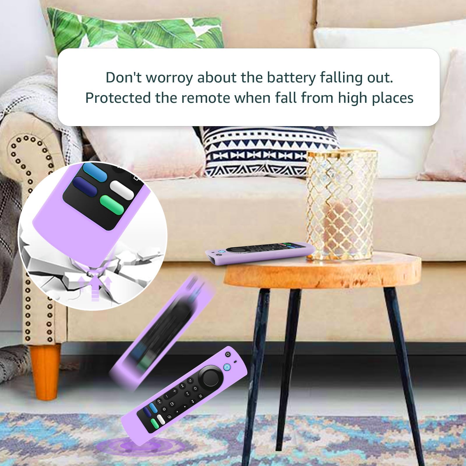 Confezione da 2 cover di ricambio compatibili con telecomando Toshiba e Insignia Fire TV, custodia in silicone che si illumina al buio per CTRC1US21 NS-RCFNA-21, colore: blu brillante e viola