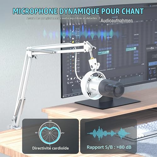 FIFINE K688CTW White Podcast Microphone Kit - 2