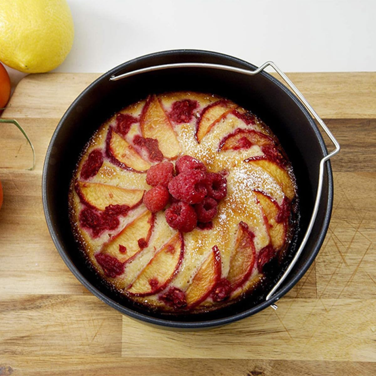 FRCOLOR 6 Stück Backutensilien aus Edelstahl für Heißluftfritteuse mit Pizzablech und Wabenmatte Gleichmäßige Hitzeverteilung für Küche und Grill