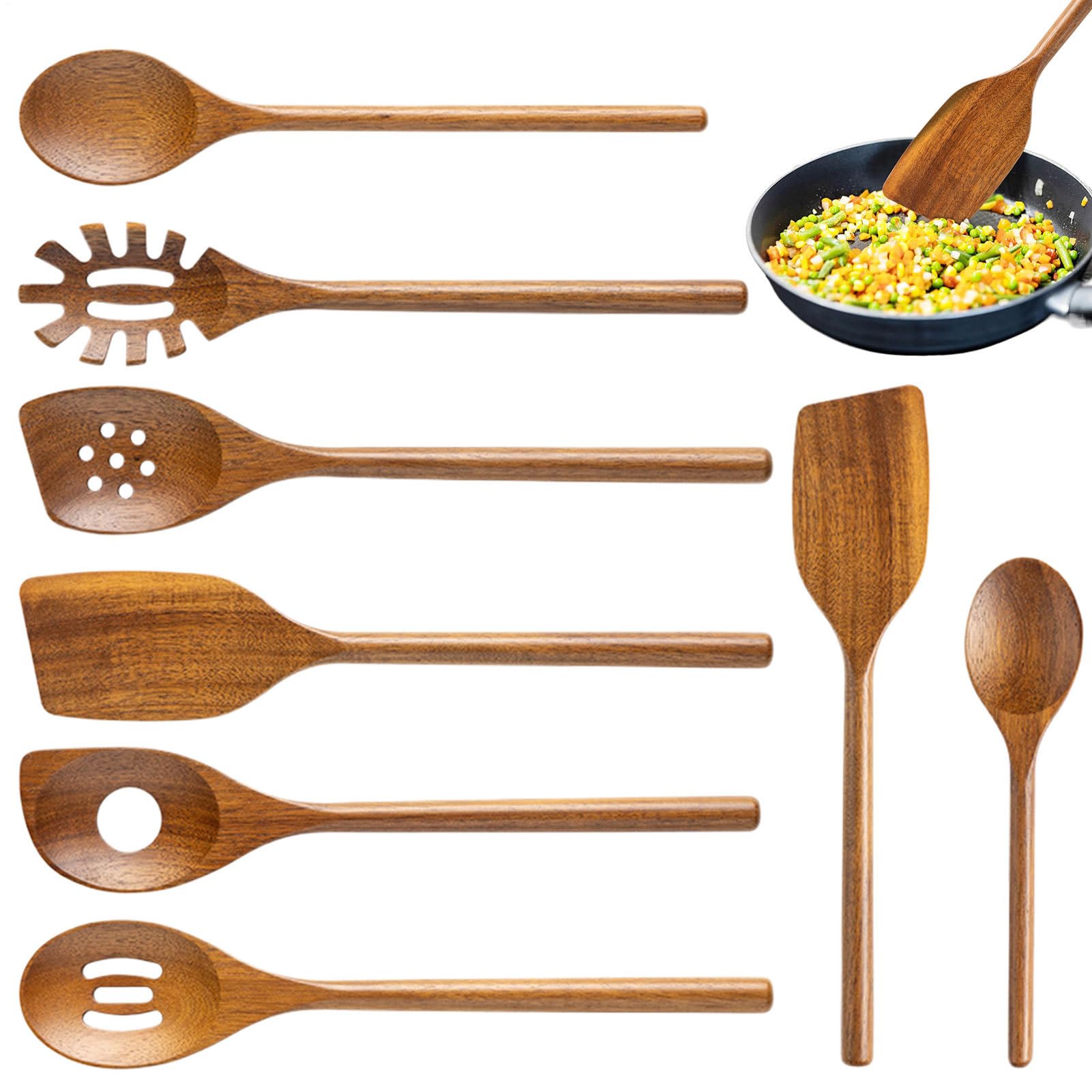 Ustensiles De Cuisine Anti-adhésif Naturel Sain Moderne Pâtisserie Mélange | Set D'Ustensiles De Cuisine 8 Pièces Manger naturel sain antiadhésif service mélange maison appartement
