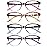 Przene 4 Pack Cat Eye Reading Glasses for Women Blue Light Blocking Readers 1.5