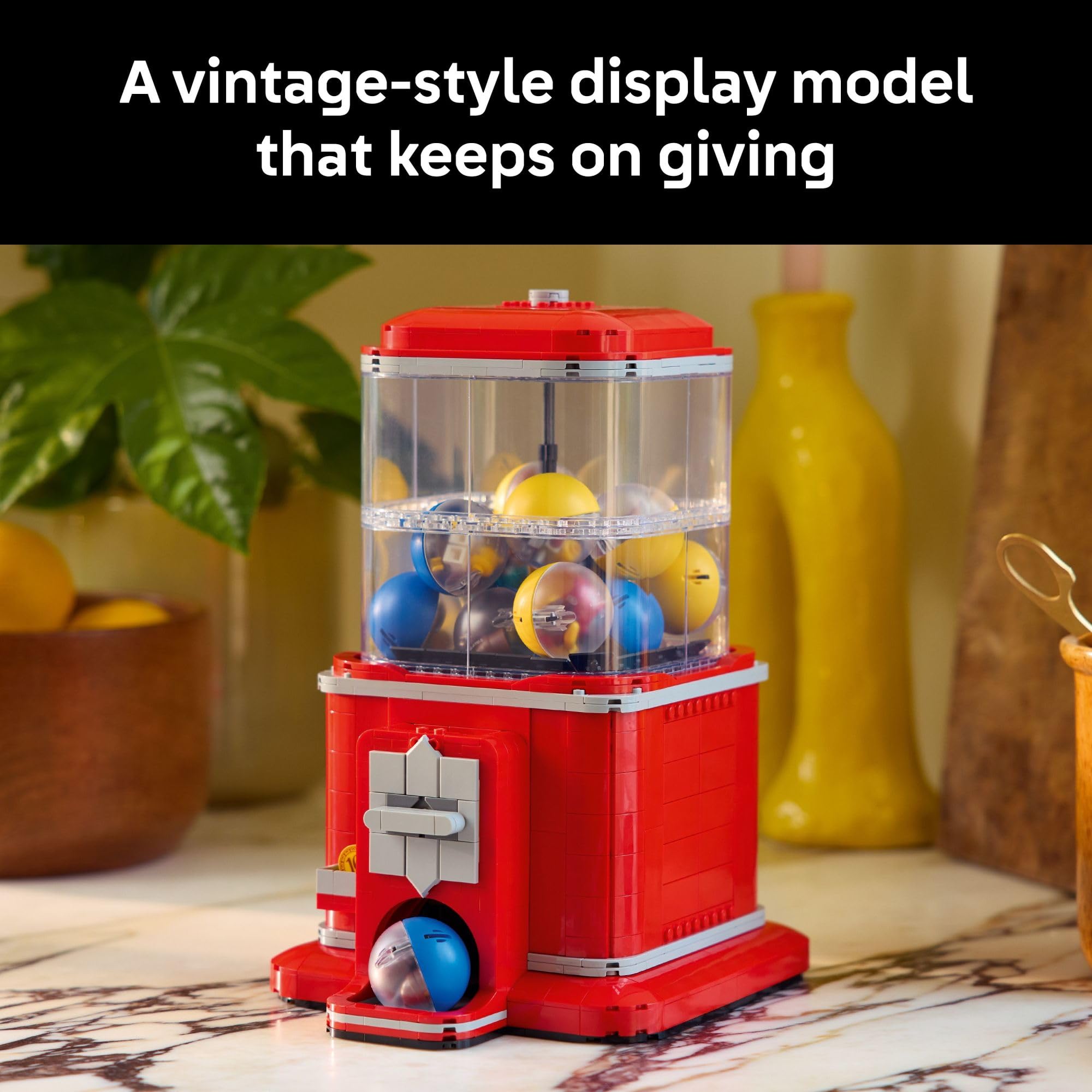 LEGO Ideas Minifigure Vending Machine Building Set for Adults - Creative Office Decor or Home Book Shelf Display - Capsule Dispensing Toy - Nostalgic Gift for Men and Women, 18+ - 21358
