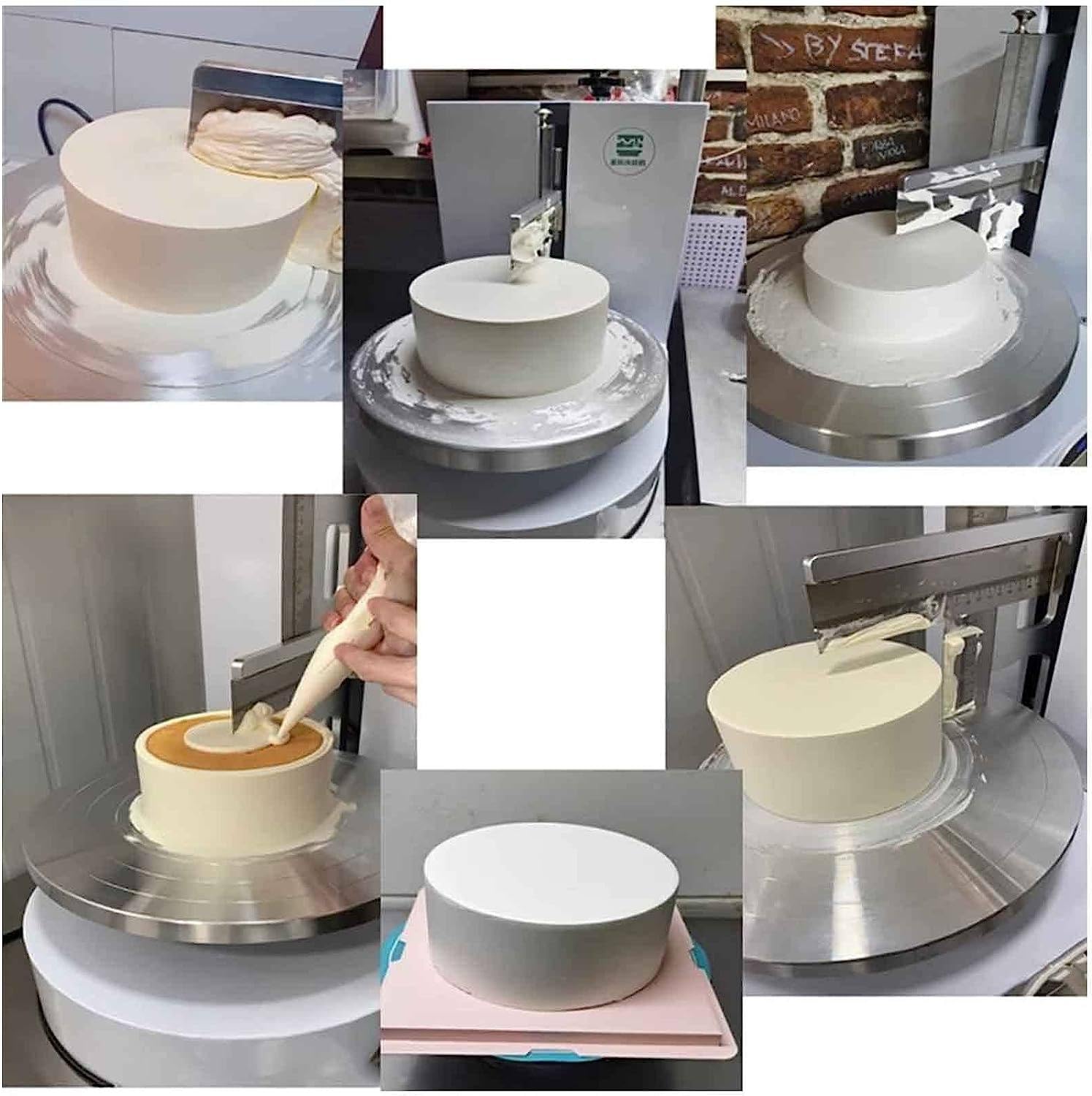 Backen Geburtstag Kuchen Werkzeuge Automatische Geburtstag Kuchen Glätten Beschichtung Maschine Kuchen Verputzen Creme Beschichtung Füllmaschine,Pink