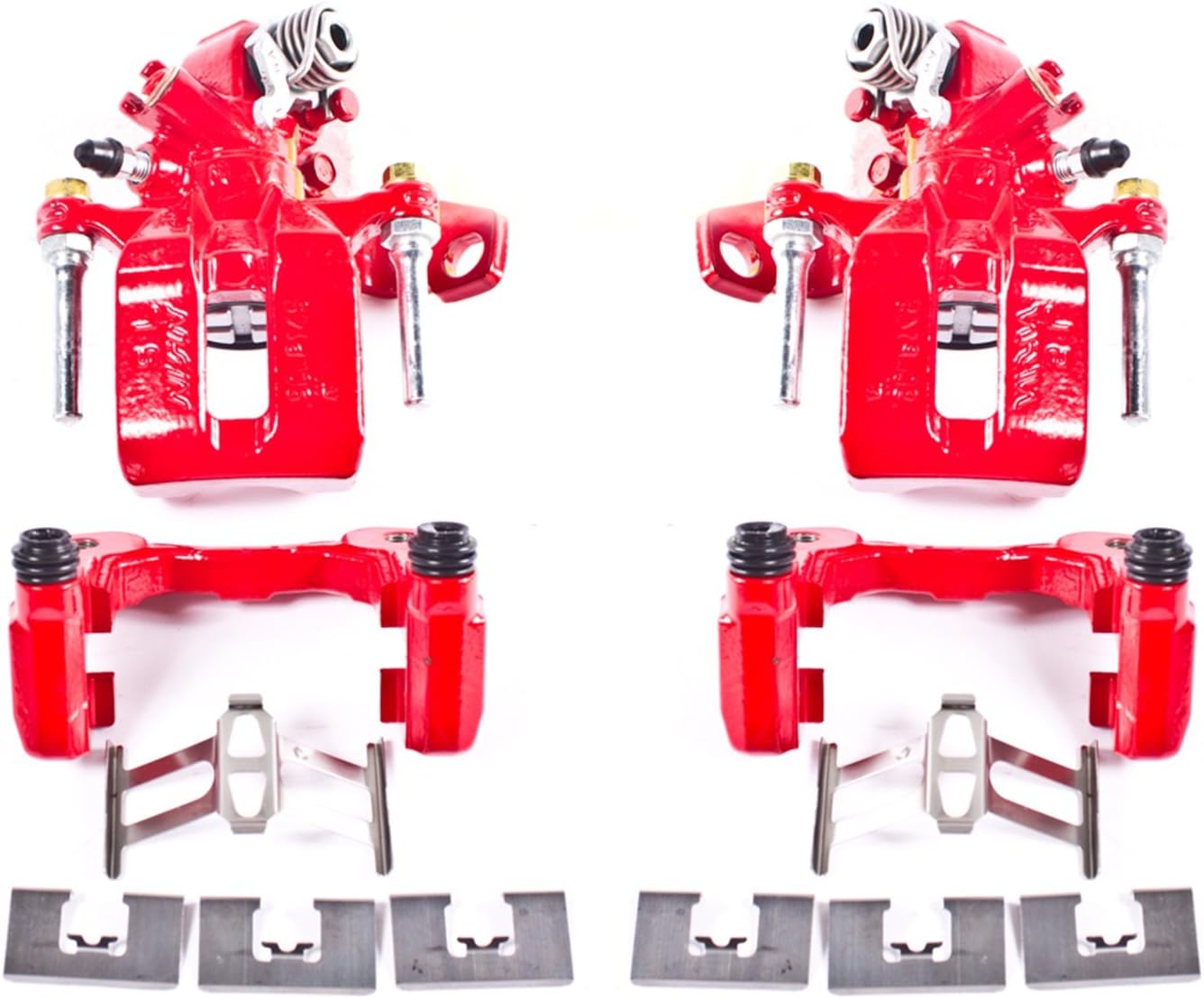 Power Stop Rear S3298 Pair of High-Temp Red Powder Coated Calipers for Acura CSX 2006-2011, Acura ILX 2013-2018, Honda Civic 2006-2015 [Model Specific]