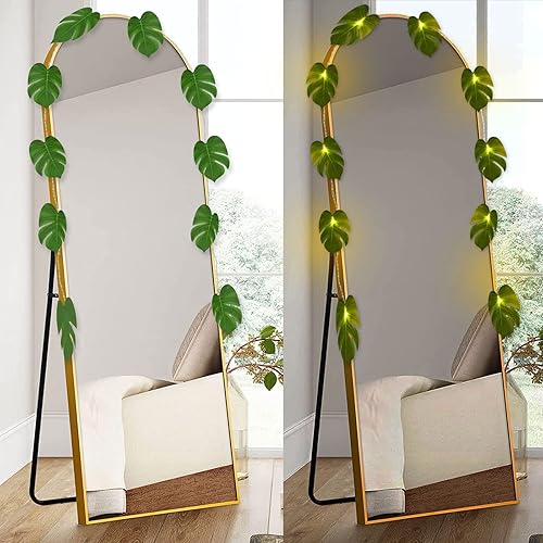 Miniatura 8 de Dolicer Paquete de 20 tiras de luces LED de 10 pies de hojas de Monstera artificiales tropicales, hojas de palmera de ratán para colgar en la pared,