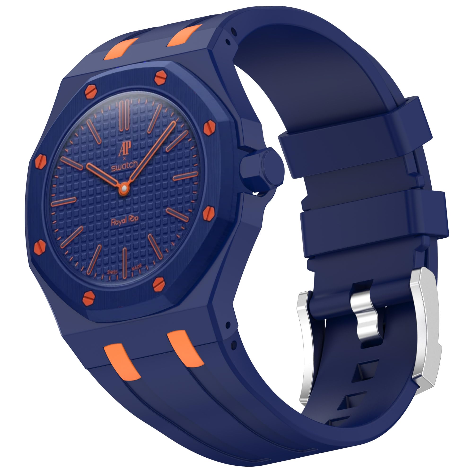 VeveXiao Cinturino robusto compatibile con cinturino Swatch Royal Pop, cinturino sportivo in silicone con telaio antiurto per uomo e donna