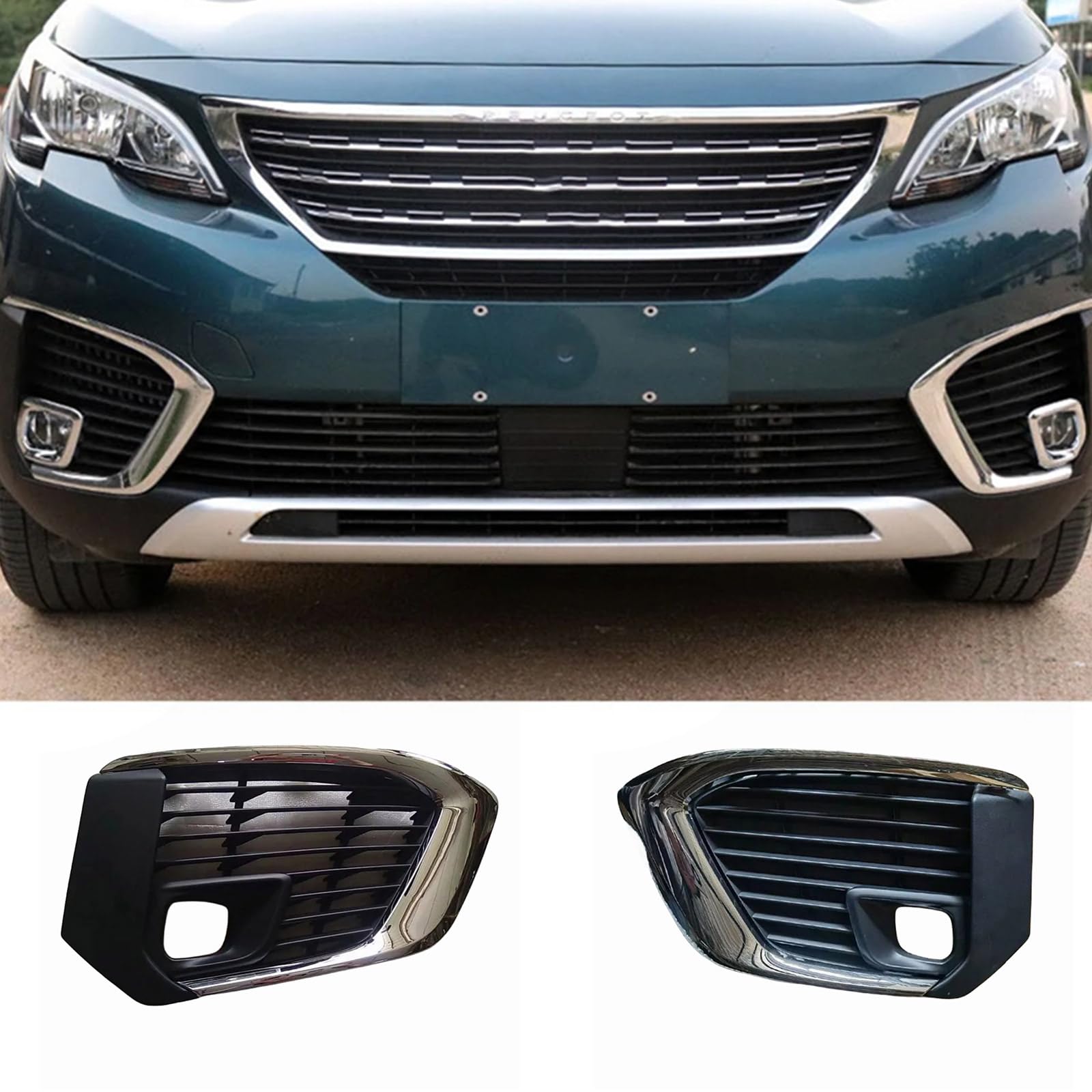 Convient pour 5008 16119191980 16119192080 Couvercle De Lampe Antibrouillard Autocollant Garniture Lunette Décoration Cadre Accessoires Lunette