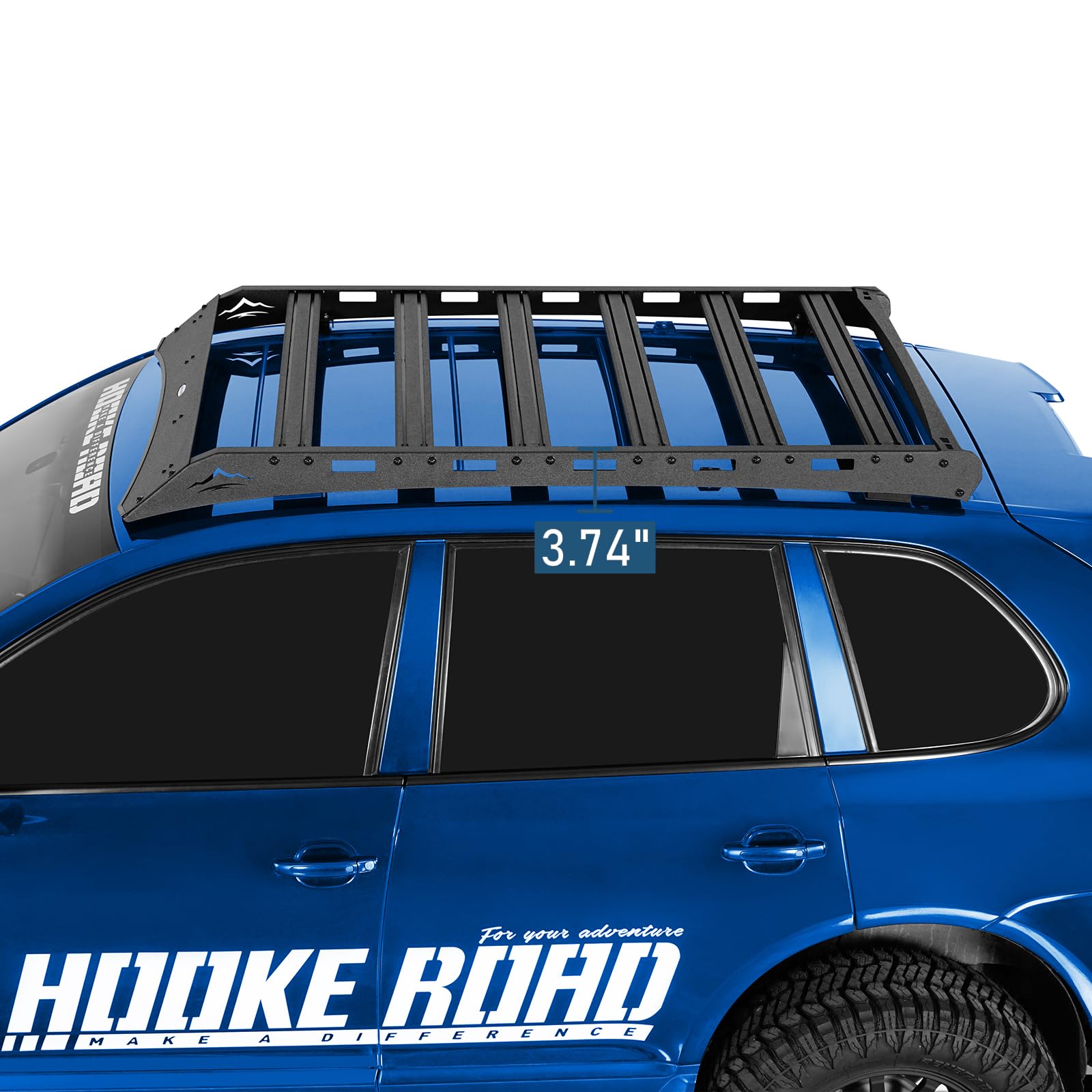 Hooke Road Roof Rack Aluminum Cross Bars for Porsche wFactory Roof Rails | 2003-2010 GTS Turbo Turbo S Lightweight Luggage Carrier Basket 400lb Capacity Overlanding Bolt-on product thumbnail 7