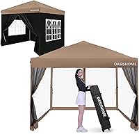Vista 7 de OASISHOME Carpa emergente instantánea portátil de 10 x 10 pies, con bolsa, para patio/exteriores/fiestas de boda y eventos (color caqui, 10 x 10)