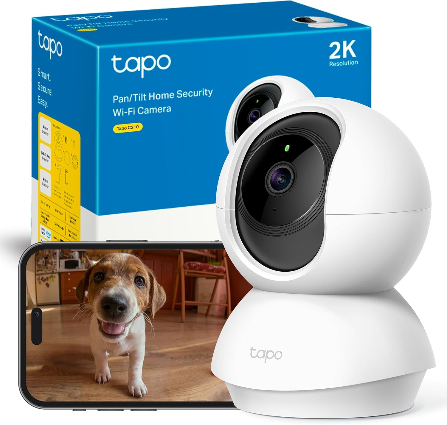 TP-Link Tapo C210 | Obrotowa kamera Wi-Fi 3MP | Pan/Tilt | Detekcja ruchu | Tryb nocny | Dwukierunkowe audio | Obsługa m...