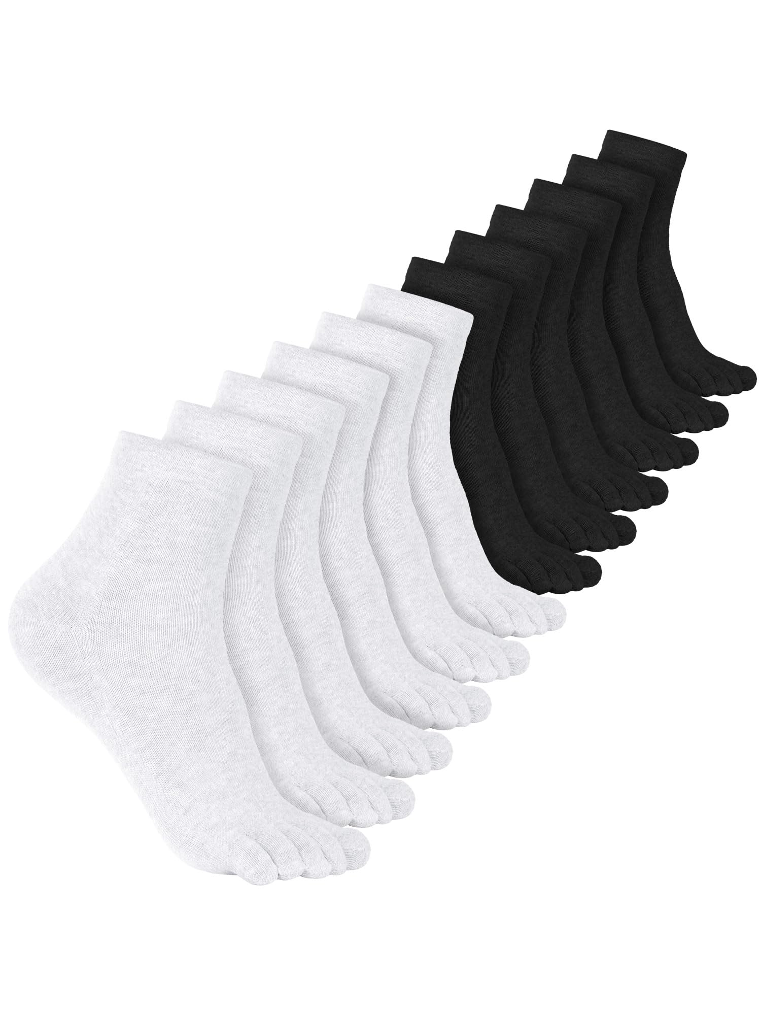 Bencailor Cotton Toe Sock for Women Men Quarter-Crew