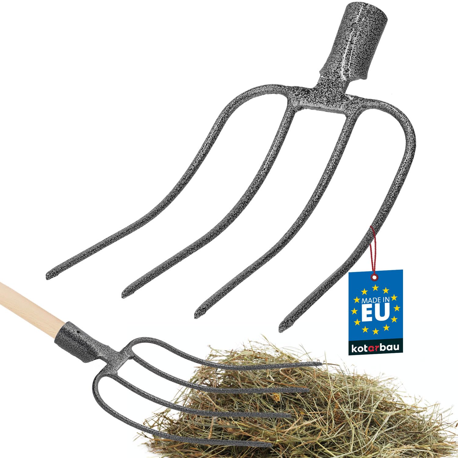 KOTARBAU® Forke Mistgabel Grabegabel Spatengabel Heugabel 4 Zinken Grabgabel 4 Zinken