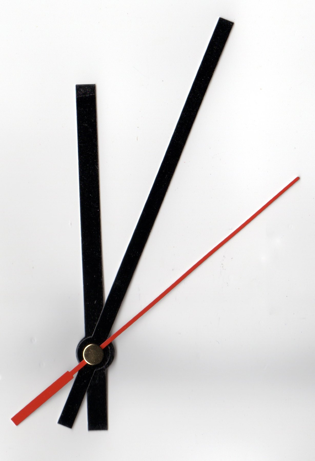 All Sizes of Clock Hands in Black or Gold (Black (Also includes red second hand), 120mm (from centre spindle to tip of minute hand))