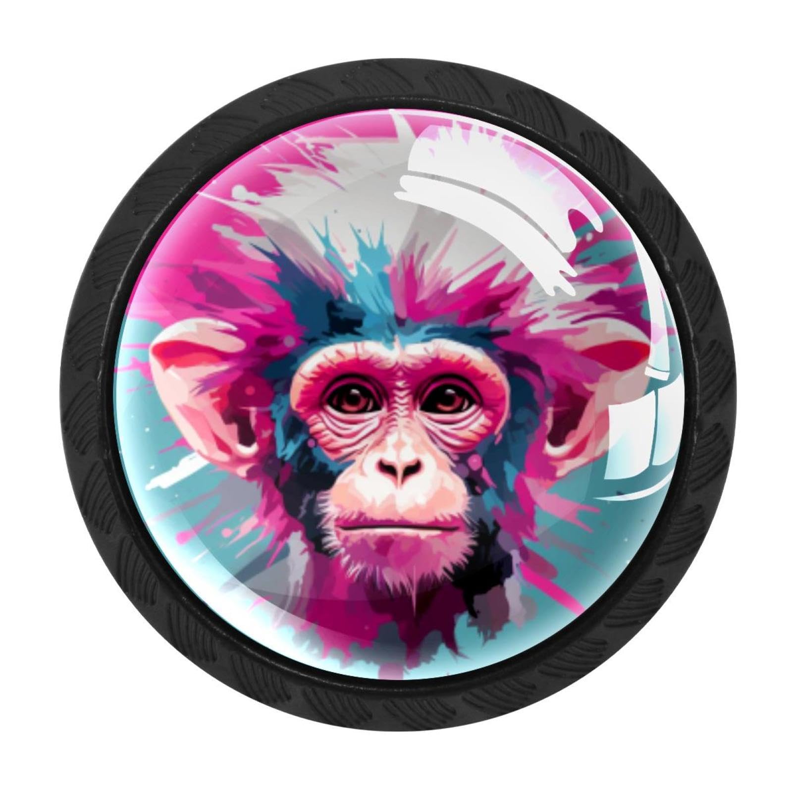 Chenzzzz Multicolored 04 4 Pack Cabinet Pulls Pink Monkey Orangutan Kitchen Drawer Pulls Cabinet Handles