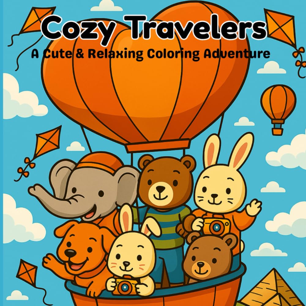 Cozy Travelers: A Cute & Relaxing Coloring Adventure