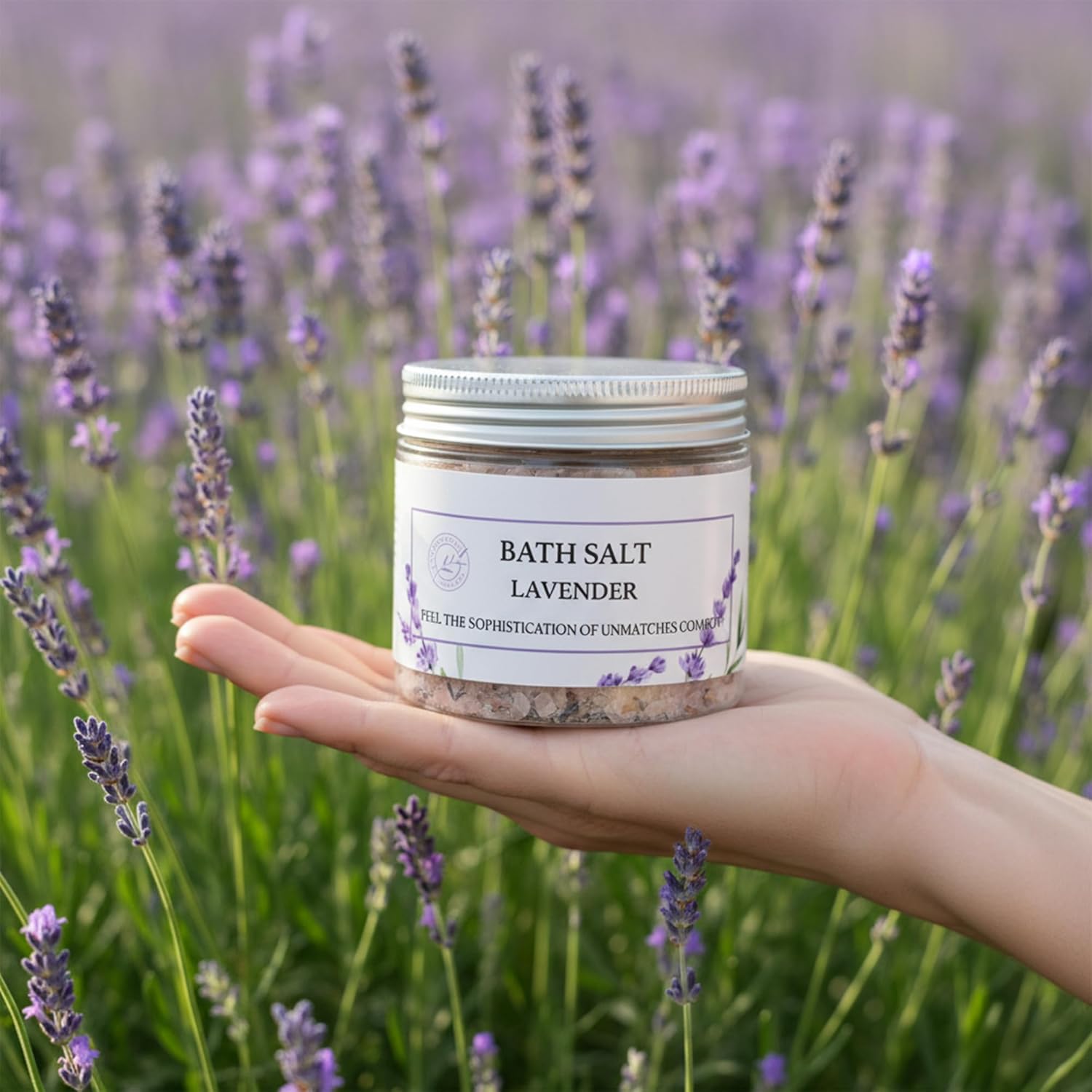 Himalayan Bath Salt with Lavender Petals, Essential Oil & Epsom Salt– 170g Gift Pack – Relaxing Aromatherapy Soak, Detox & Wellness Spa Salt - Image 6