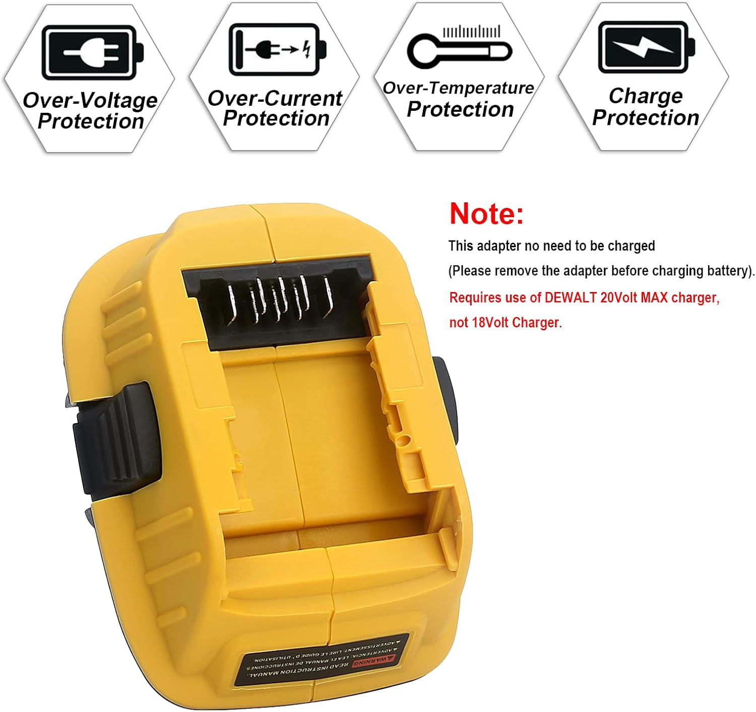 2 Pack DCA1820 Battery Adapter Replacement for dewalt 18v to 20v Adapter, Compatible with dewalt 20Volts Max Lithium Battery DCB203 to 18Volts DC9096 XRP NiCad NiMh Tools