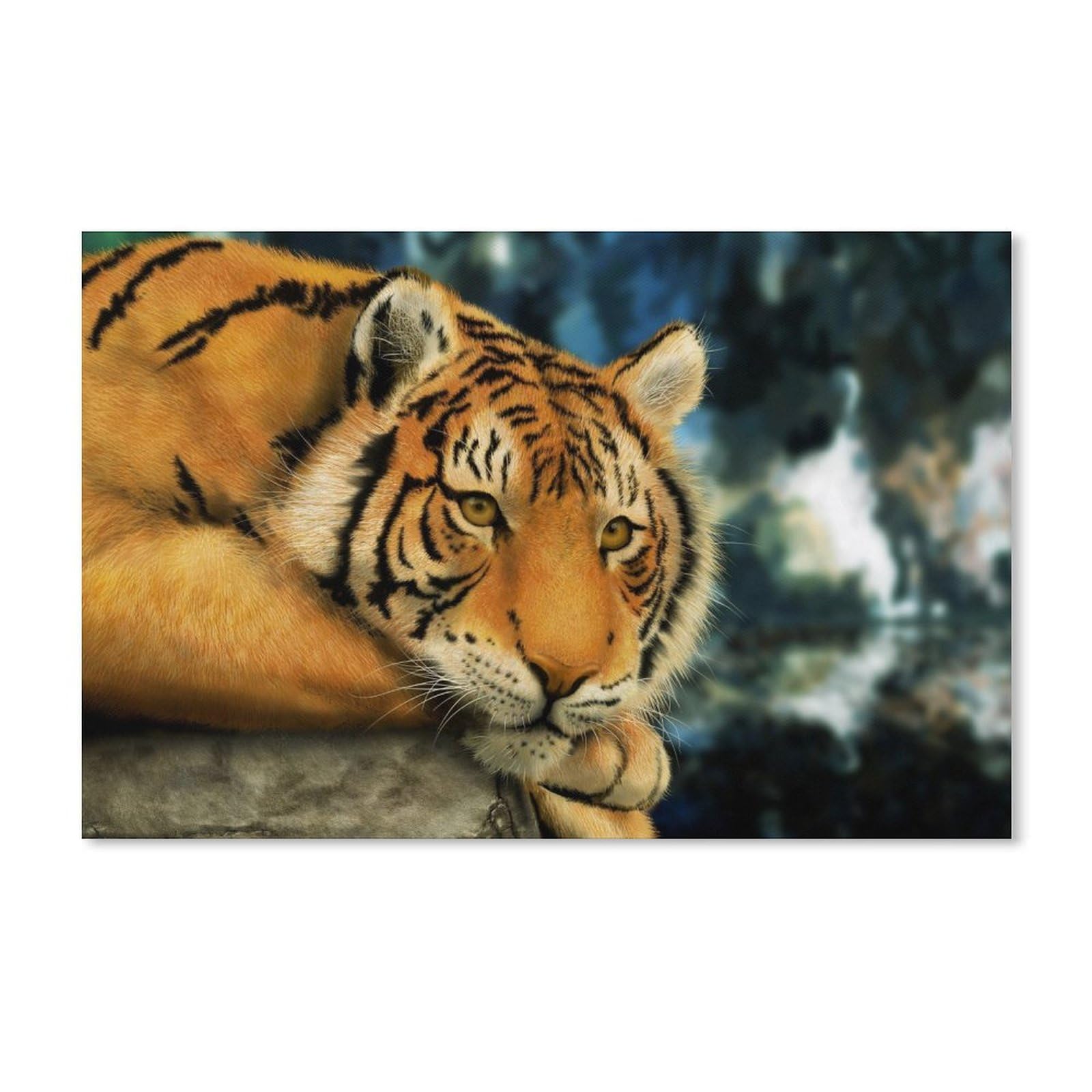 PGCKSK Thinking Tiger，Diamond Painting Kits for Adults Kids, Diamond Art Kits for Adults Beginner Diamond Painting, Crystal Rhinestone Supplies Art Craft for Home Wall Decor Gifts（40x40cm）-222