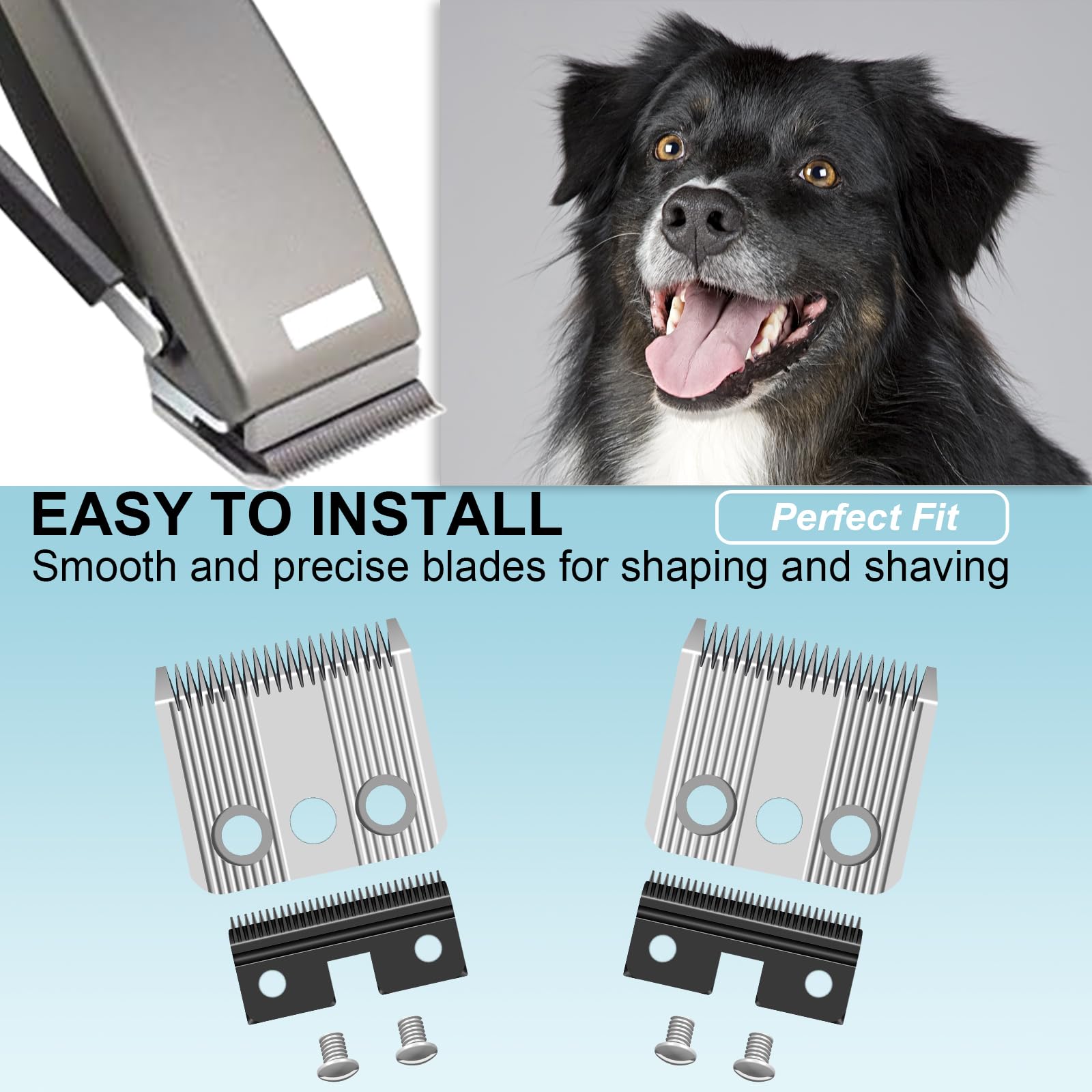 BESTBOMG Confezione da 2 pezzi Star Blade, lama di ricambio per tosaerba per cani, compatibile con il tosaerba Moser Rex 1230, in acciaio inossidabile, 3 mm