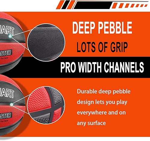 Miniatura 5 de Baloncesto para niños y jóvenes, tamaño 4/5/6, 25.5/27.5/28.5 pulgadas, baloncesto para niños y niñas, juego en interiores y exteriores Negro