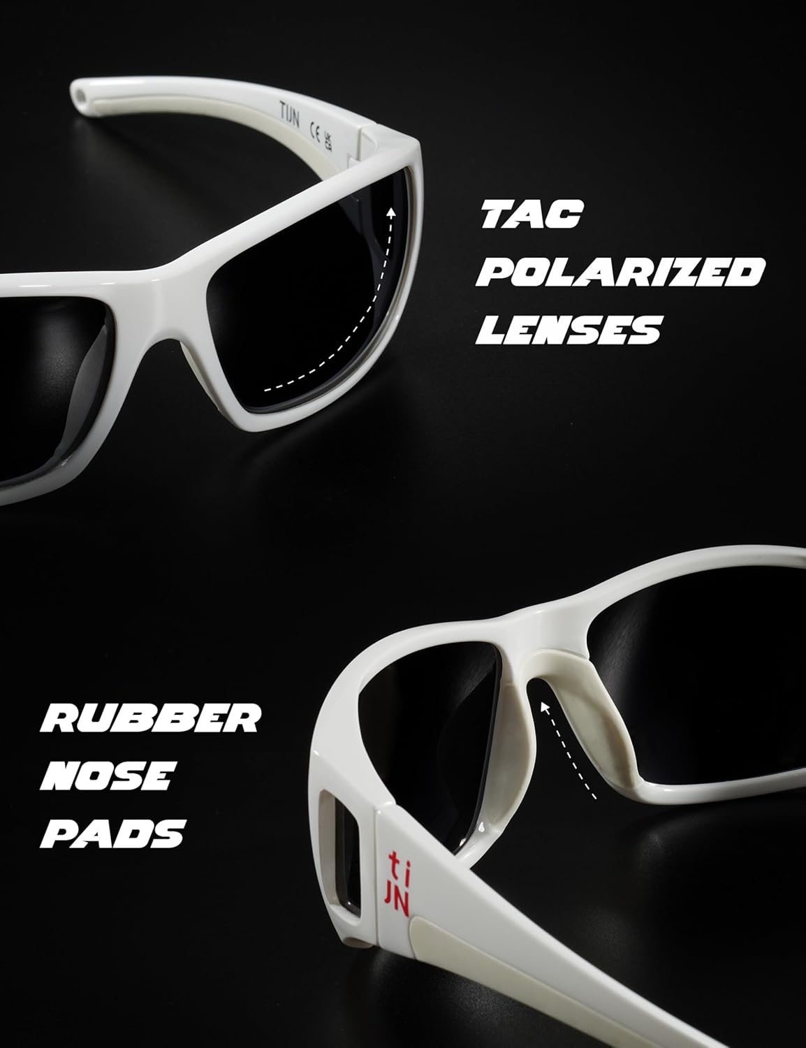 TIJN Polarized Wraparound Sunglasses for Men & Women-UV400 TR90 with Floating Strap for Skiing Snowboarding Winter Outdoors - Image 5