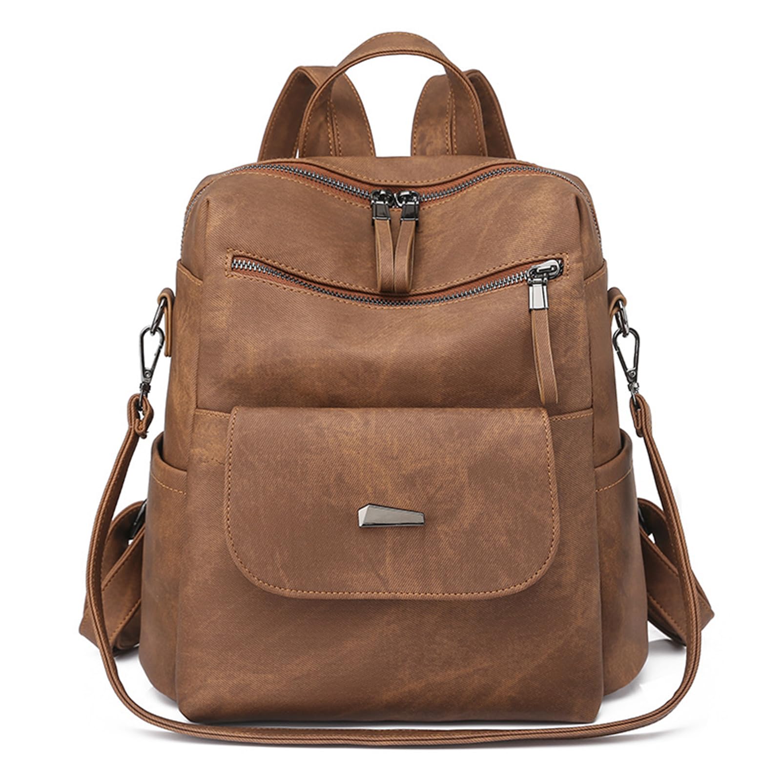 Mochila Impermeable de Cuero para Mujer, Bolso Mochila Antirrobo Mochilas Escolar Moda, Retro Bolsos Mochila para Mujer Casual Backpack, Mujer Mochila Monedero de Viaje Gran Capacidad