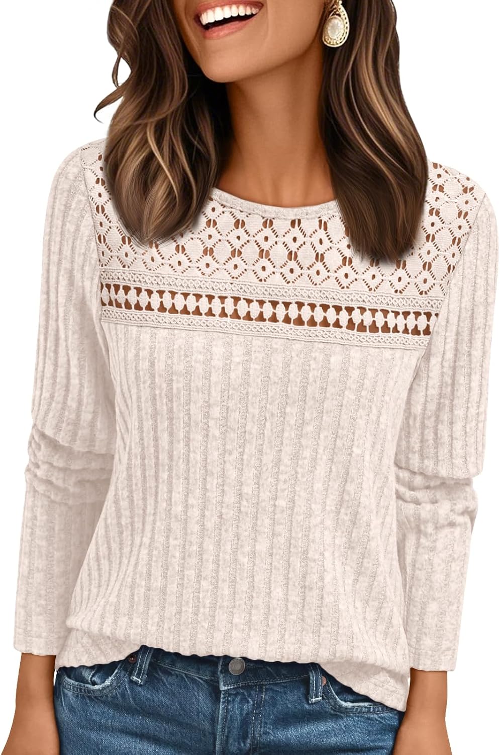 Chic Comfort: Review of the AUTOMET Womens Lace Long Sleeve Top for Fall Fashion