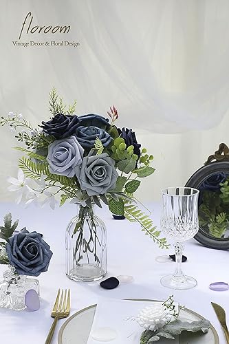 Miniatura 3 de Floroom Flores artificiales, rosas con tallo para bricolaje, ramos de boda, centros de mesa, arreglos para fiestas, decoración del hogar