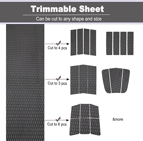 Miniatura 36 de HZshark Hoja de espuma EVA para cubierta de lancha, almohadilla de tracción universal para tabla de surf, almohadilla de agarre antideslizante, hoja