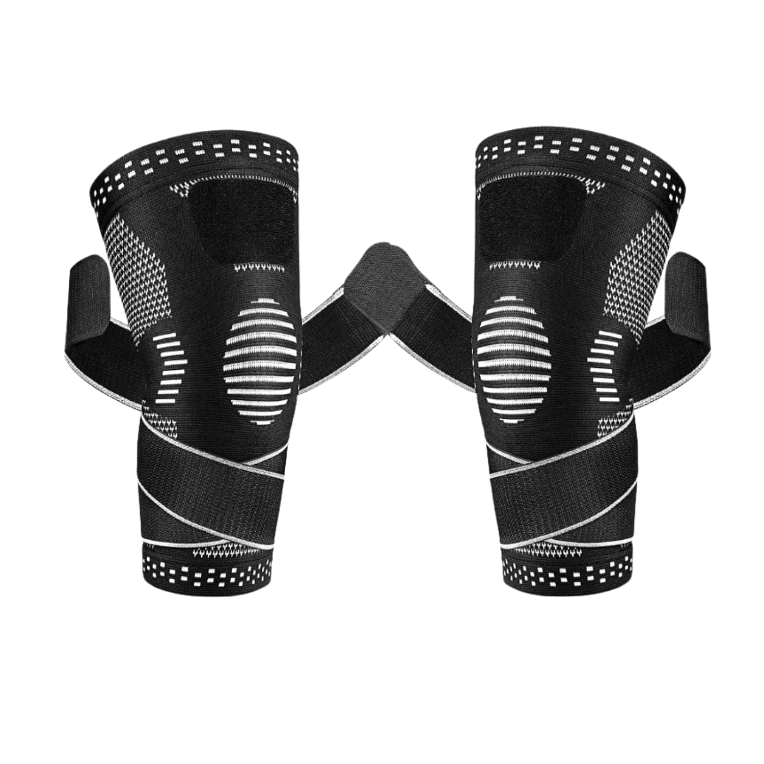 Leosportz Knee Caps for Men Women Gym Workout(Pack of Two) - Knee Support for Knee Pain with Knee Band | Extra Compression Knee Sleeves Leg Supporter for Gym (XXL, Black n White) (B0BFD52SXZ) Amazon Price History, Amazon Price Tracker