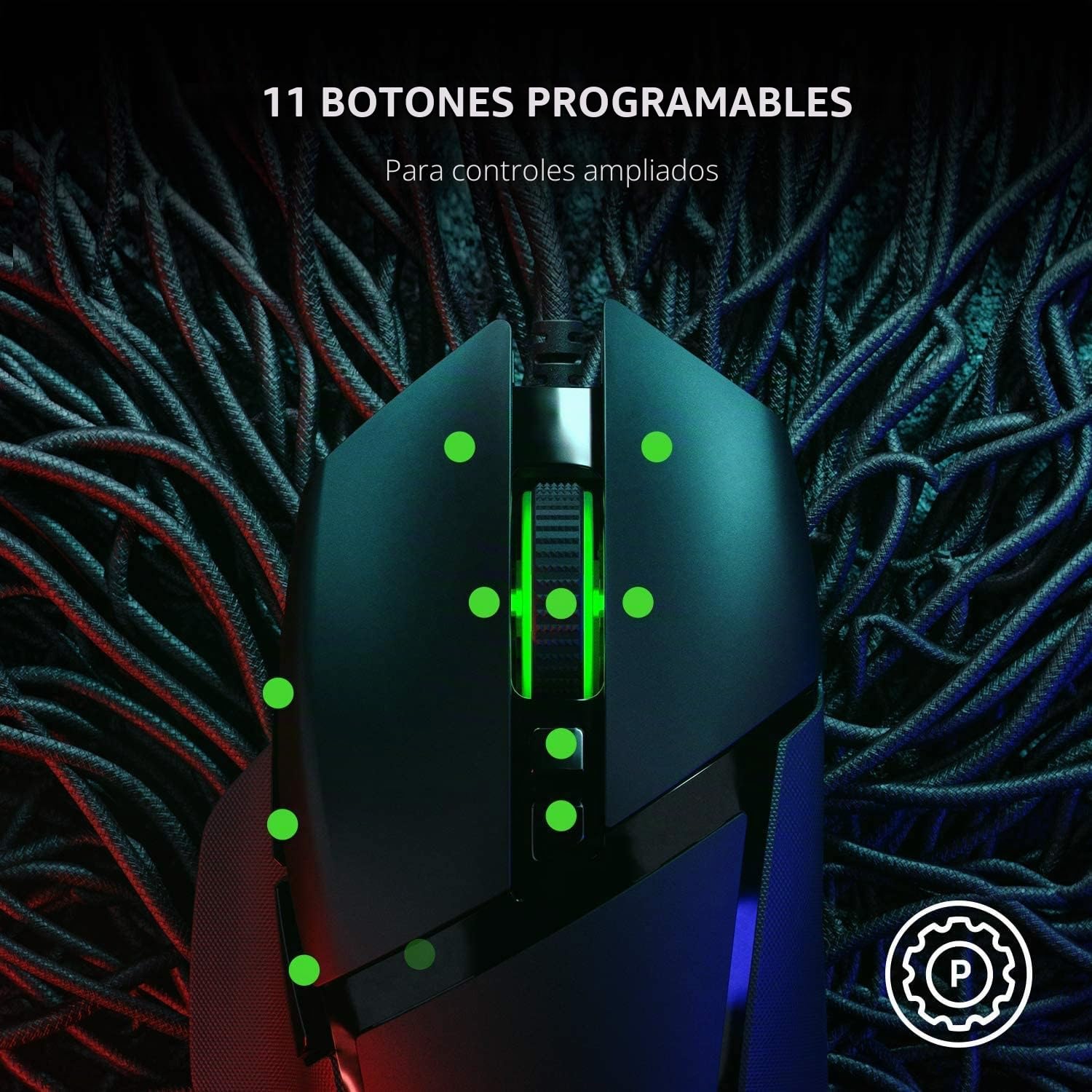 Razer Basilisk V2 - Ratón Gaming FPS (con nuevo Sensor Óptico Focus+ de 20000 DPI, 5G, Interruptor dpi Extraíble y Rueda de Desplazamiento Personalizable, RGB Chroma e USB) Negro