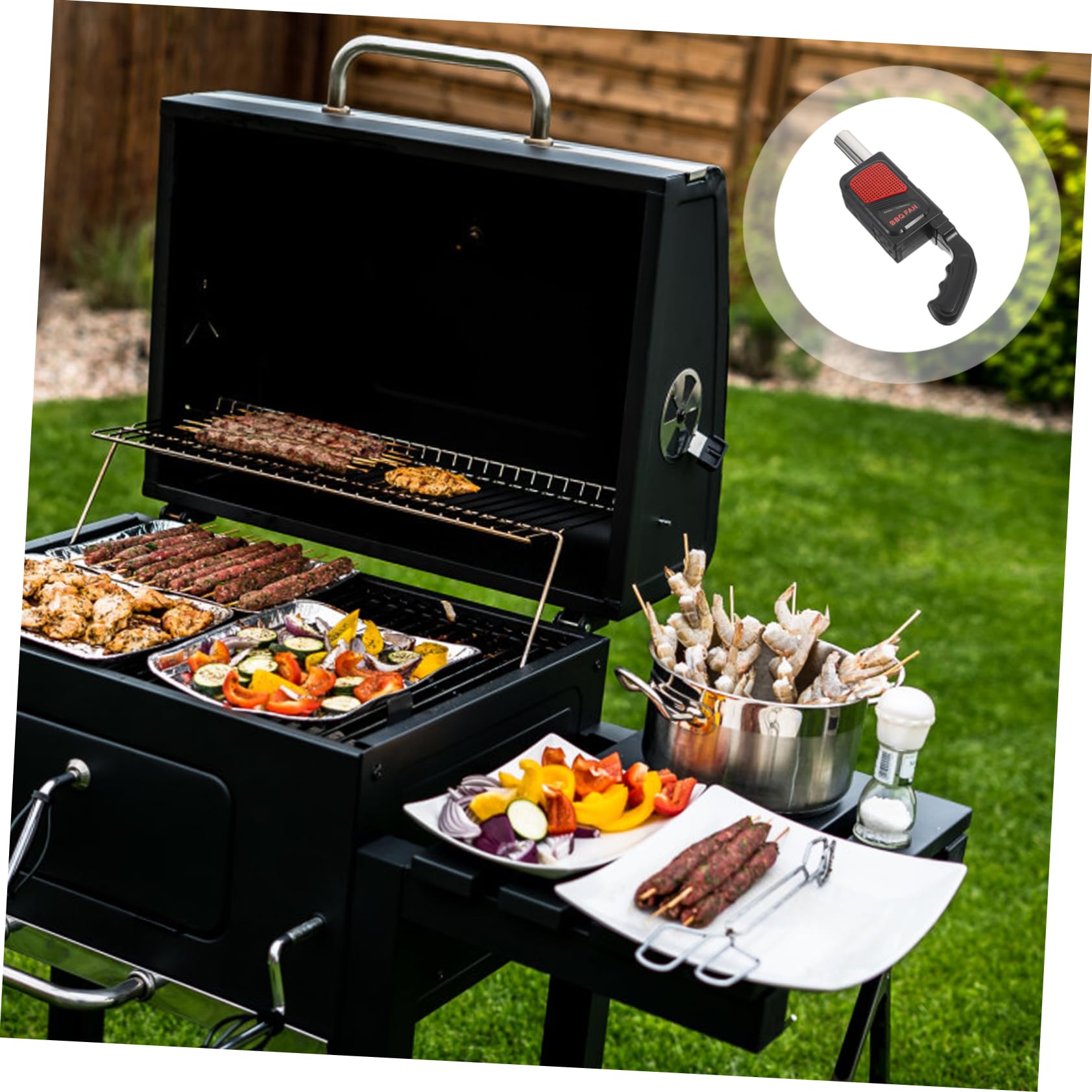 2 Pezzi Soffiatore D'aria Per Barbecue Portatile Accendifuoco Per Barbecue All'aperto Compatto e Facile Da Usare Per Stufa