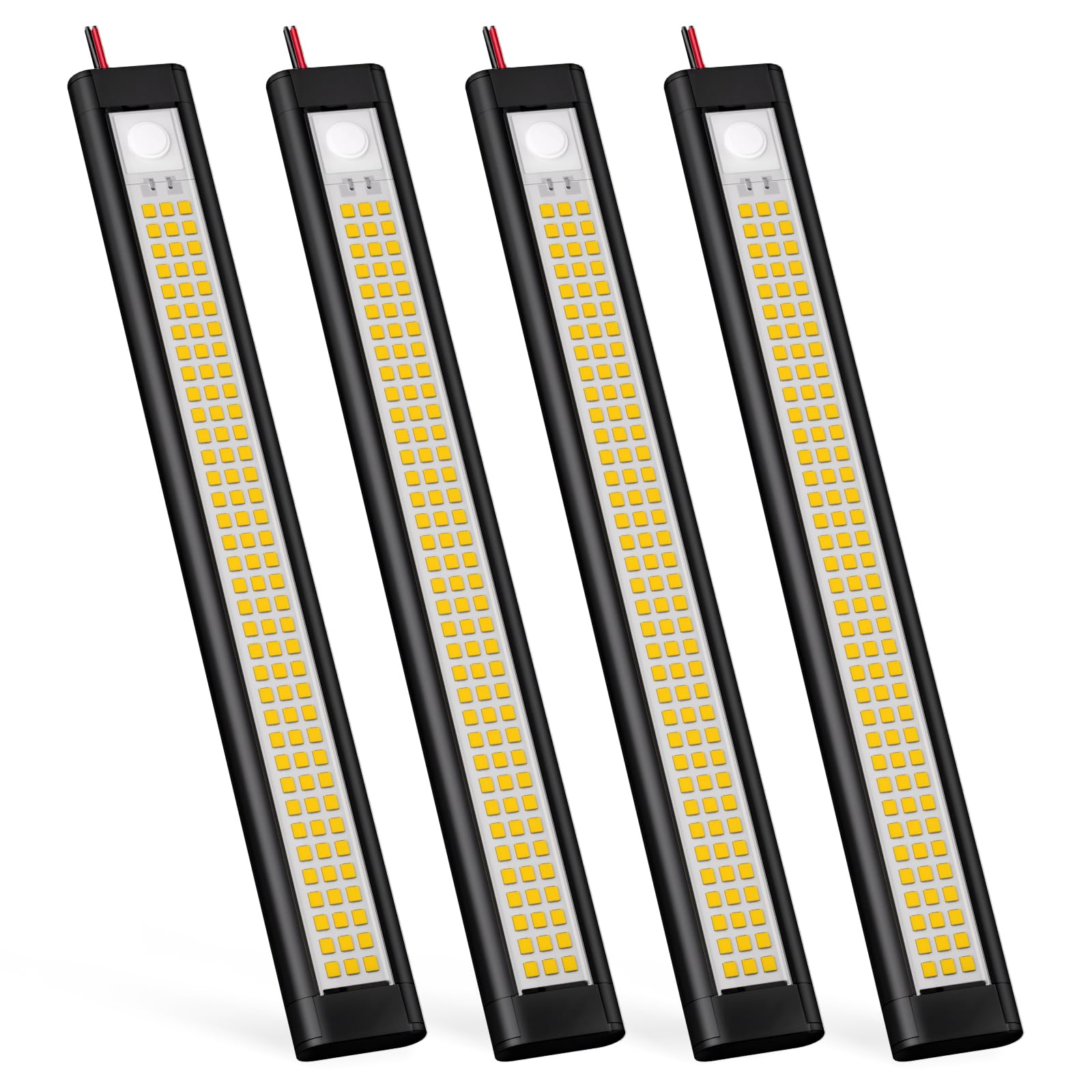 GZV 12V LED Lampe Wohnmobil – 12 Volt Lampen für Campingbus, 12V LED Streifen & Innenbeleuchtung, 4000K 12V Leuchten für Auto, Van, Caravan, Boot(4er Pack, schwarz)