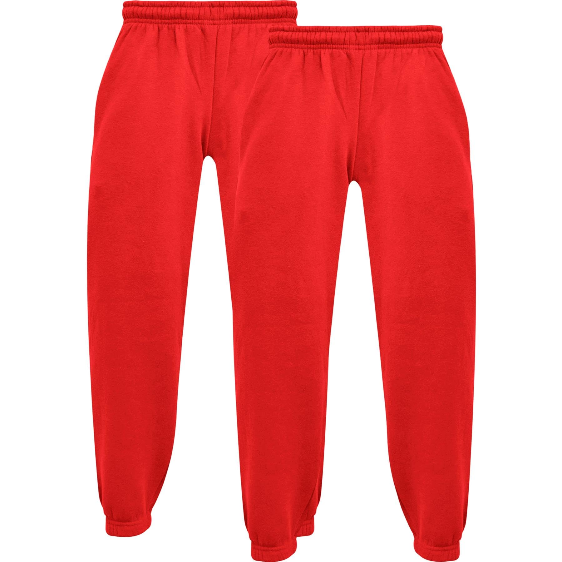 A2z 4 Kids Boys 2 Pack Red Youth Athletic Bottomwear Dual Pair - Fleece Trouser 356 Red 2 Pack 4-5